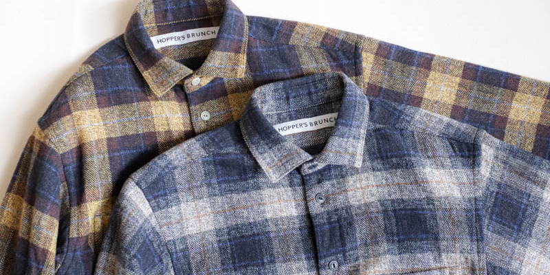 HOPPER‘S BRUNCH ほどよい肉厚さと柔らかい着心地のフランネル地